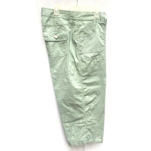 NWT 2 Chico’s Crop Capri Pants Floral Pastel Green Women’s Casual Cotton